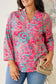 Paisley roll tab sleeve blouse - plus size - blouses