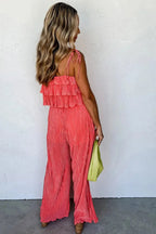 Ruffle Top and Wide Pants Set - Fashionfitz