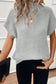 Pale Khaki Turtleneck Textured Short Sleeve Sweater - Fashionfitz