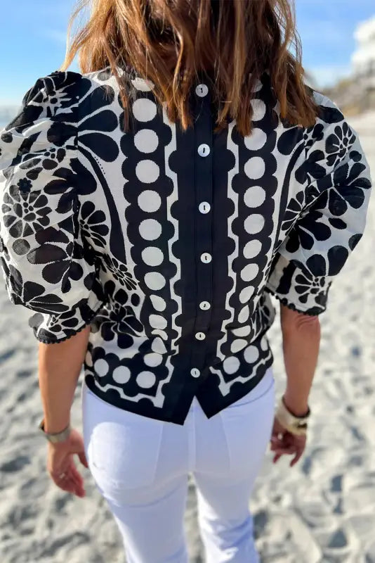 Palermo puffed sleeve blouse - floral blouses