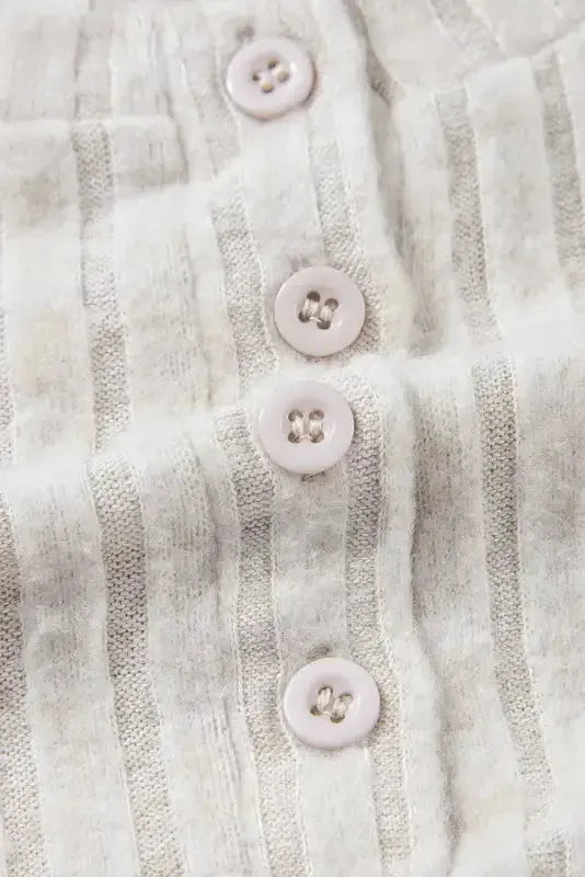 Parchment Plus Size Ribbed V Neck Pullover and Pants Set - Fashionfitz