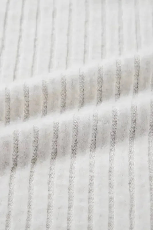 Parchment Plus Size Ribbed V Neck Pullover and Pants Set - Fashionfitz