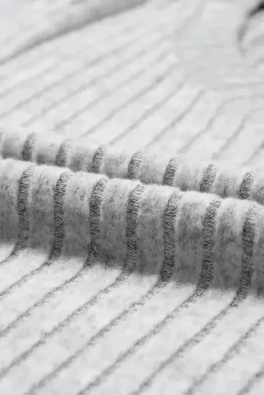 Parchment Plus Size Ribbed V Neck Pullover and Pants Set - Fashionfitz