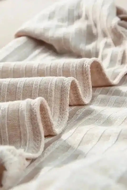 Folded ribbed fabric of Plus Size V-Neck Set showing high elasticity and soft texture ideal for casual and home wear.