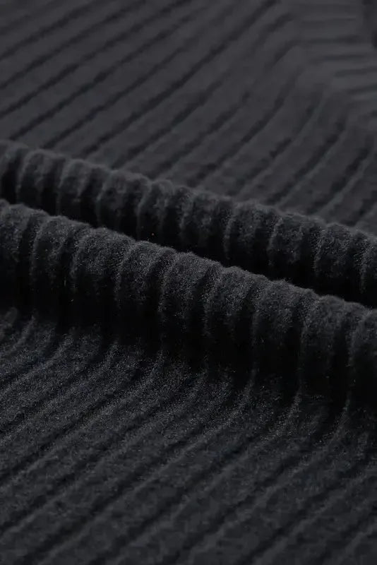 Parchment Plus Size Ribbed V Neck Pullover and Pants Set - Fashionfitz