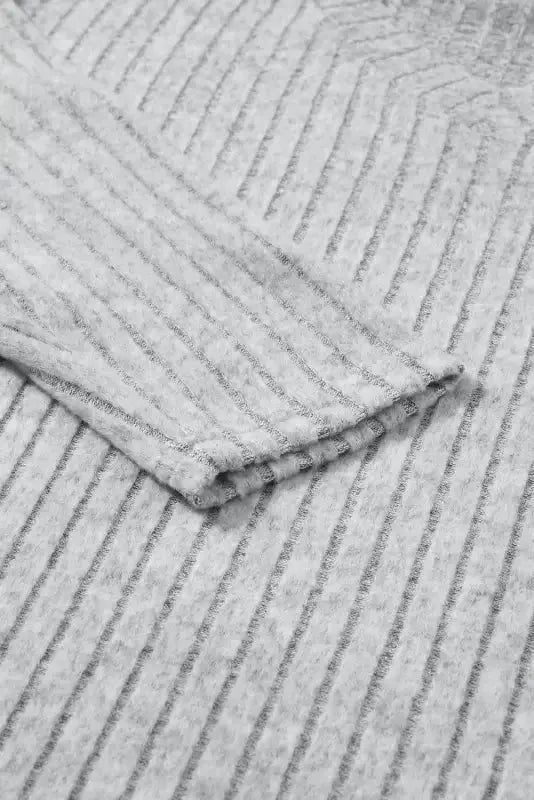 Parchment Plus Size Ribbed V Neck Pullover and Pants Set - Fashionfitz