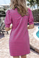 Parisian stripe collared dress - pink