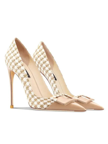 Party pointy high heels pumps - nude 6 cm / 33 / e