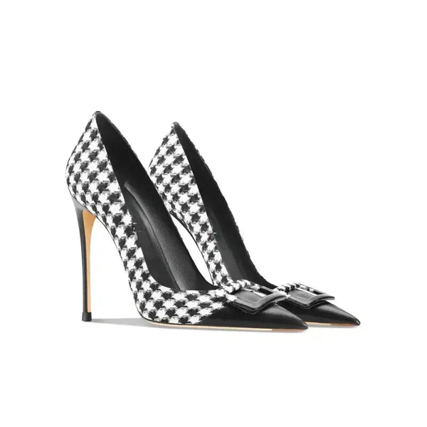 Nude pointy toe party court heels front view Fashionfitz UK