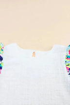 Pastel Sleeves Textured Top - Fashionfitz