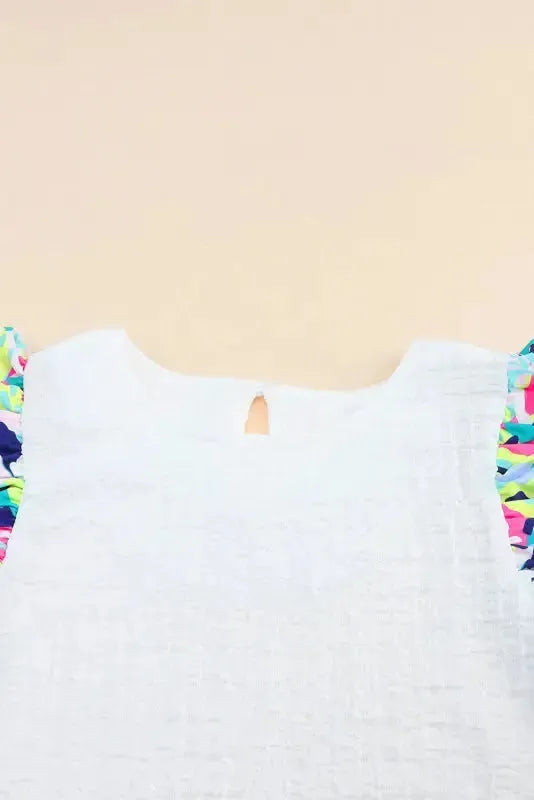 Pastel Sleeves Textured Top - Fashionfitz