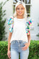 Pastel sleeves textured top - t-shirts