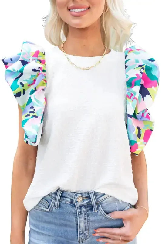 Pastel Sleeves Textured Top - Fashionfitz