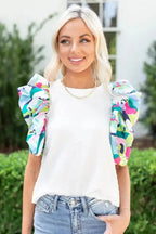 Pastel Sleeves Textured Top - Fashionfitz