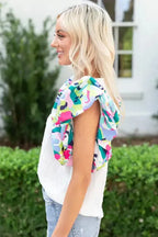 Pastel Sleeves Textured Top - Fashionfitz