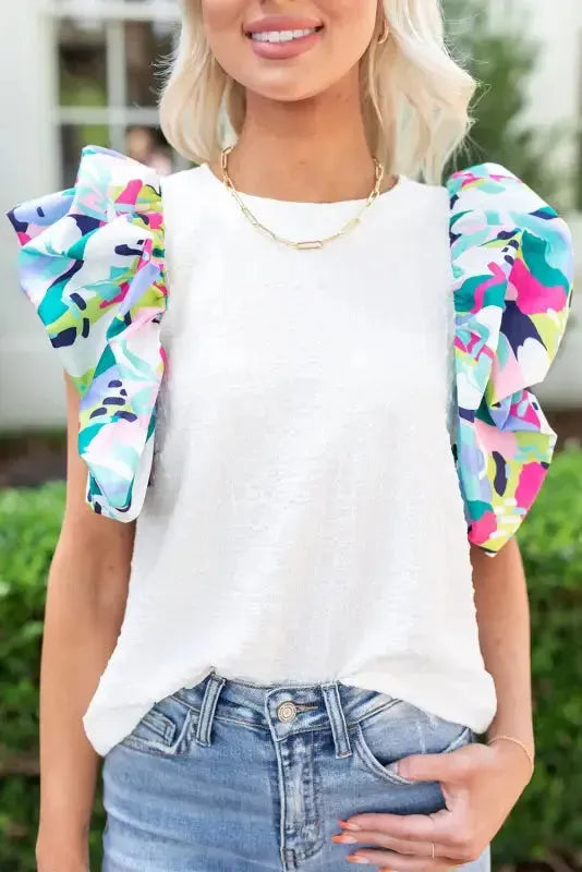 Pastel Sleeves Textured Top - Fashionfitz