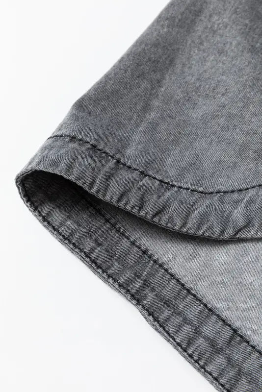 Patched pocket split denim jacket | trendy streetwear