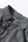 Patched pocket split denim jacket | trendy streetwear