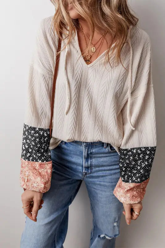 Patchwork petals knit blouse | women’s tops | fashionfitz