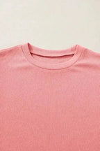 Peach Blossom Contrast Ricrac Floral Sleeve Top - Fashionfitz