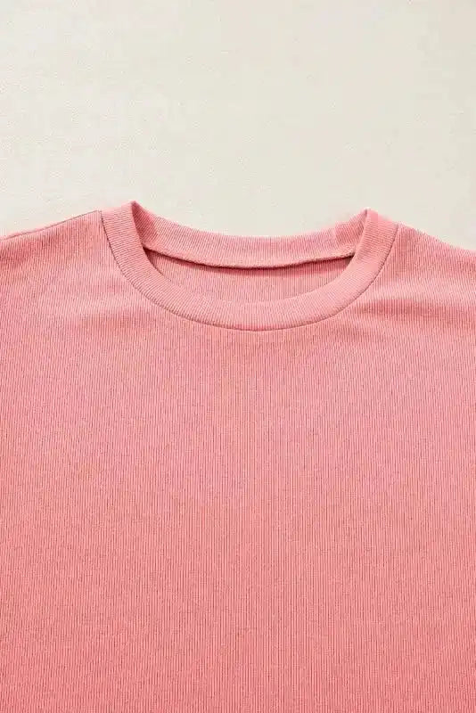 Peach Blossom Contrast Ricrac Floral Sleeve Top - Fashionfitz