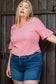 Peach Blossom Textured Plus Top - Fashionfitz