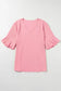 Peach Blossom Textured Plus Top - Fashionfitz