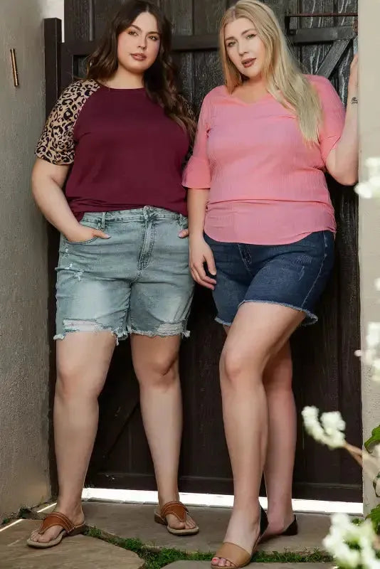 Peach Blossom Textured Plus Top - Fashionfitz