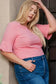 Peach Blossom Textured Plus Top - Fashionfitz