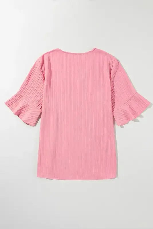 Peach Blossom Textured Plus Top - Fashionfitz