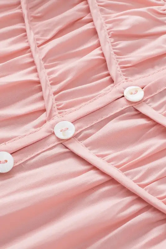 Peach shirring ruffle sleeve blouse - tops/blouses & shirts