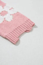 Pearl Beaded Floral Sweater - Fashionfitz