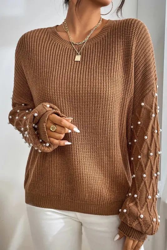 Pearl droplet soft knit jumper | fashionfitz women’s wear