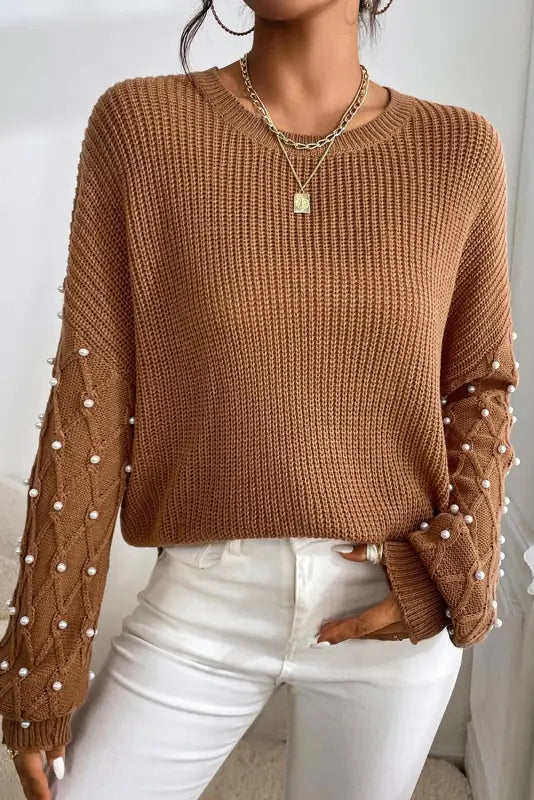 Pearl droplet soft knit jumper | fashionfitz women’s wear