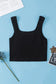 Black pearl sleeveless crop top - tops