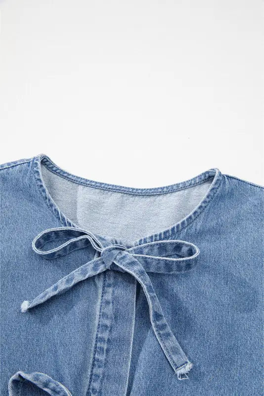 Peplum perfection denim blouse- stylish & comfortable