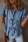 Peplum perfection denim blouse- stylish & comfortable