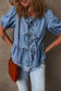 Peplum perfection denim blouse- stylish & comfortable