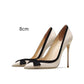 Perfect leather stiletto high heels - apricot / cashmere 8cm / 33 - pumps