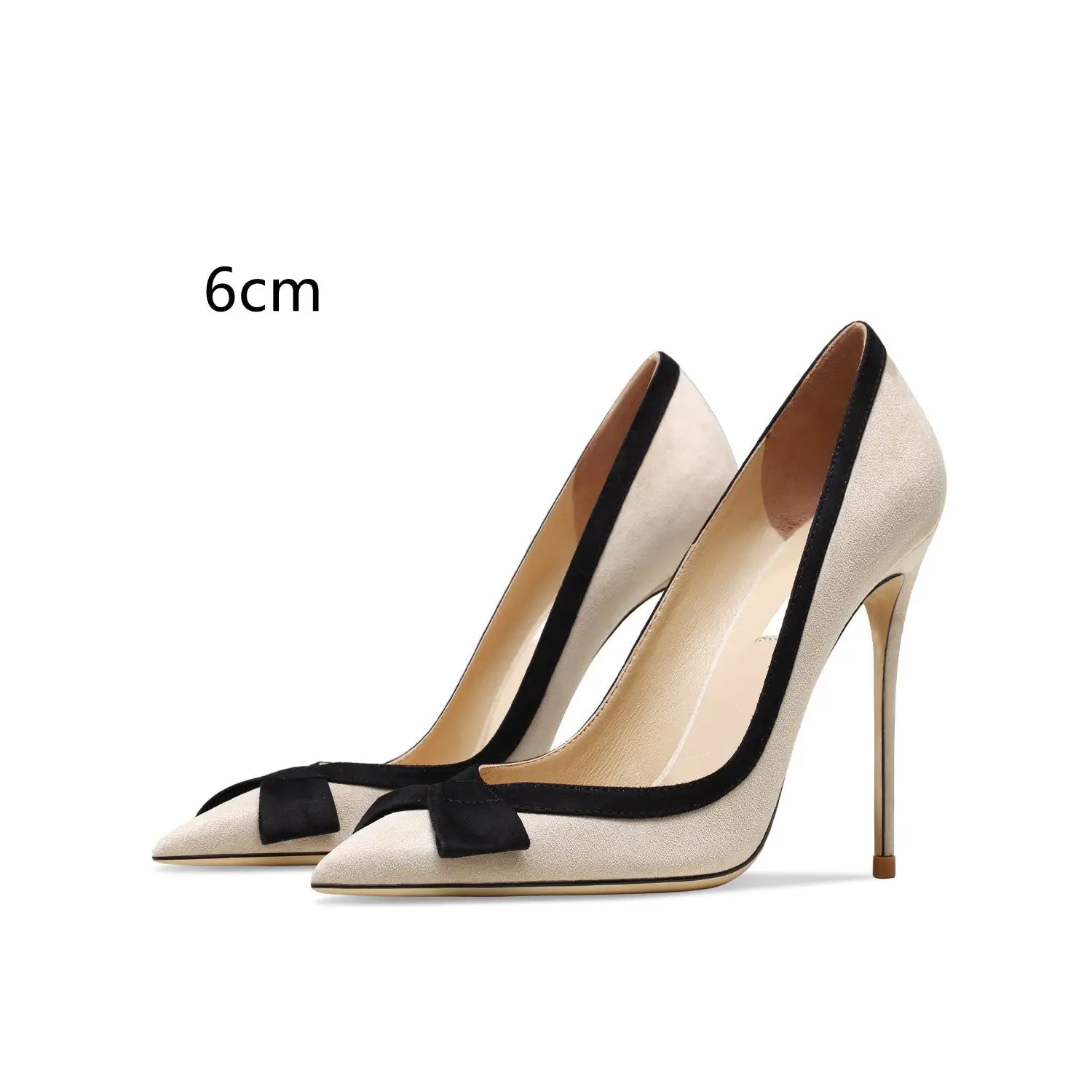 Perfect leather stiletto high heels - apricot / cashmere 6cm / 33 - pumps