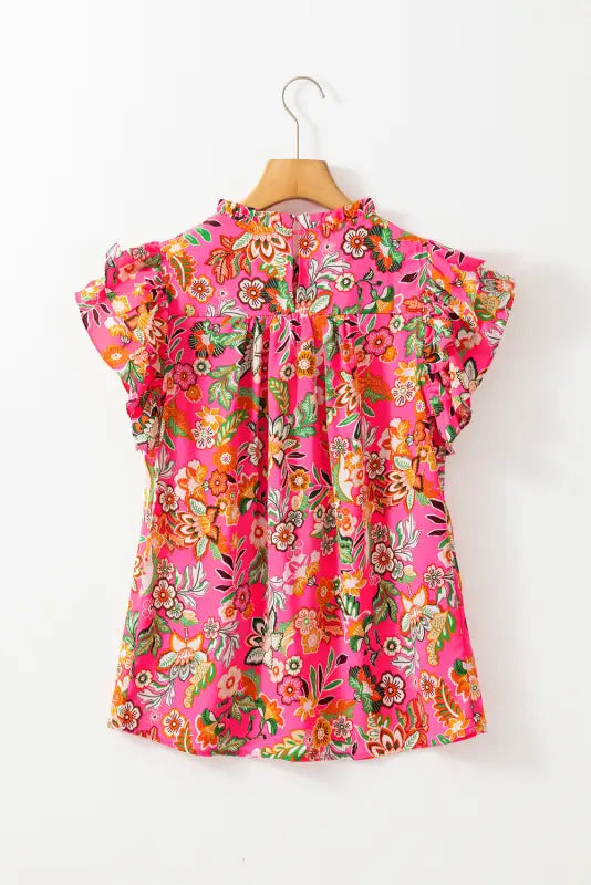 Petal pleat elegance blouse - floral blouses