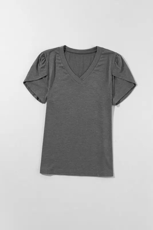 Petal sleeve v-neck t-shirt - t-shirts