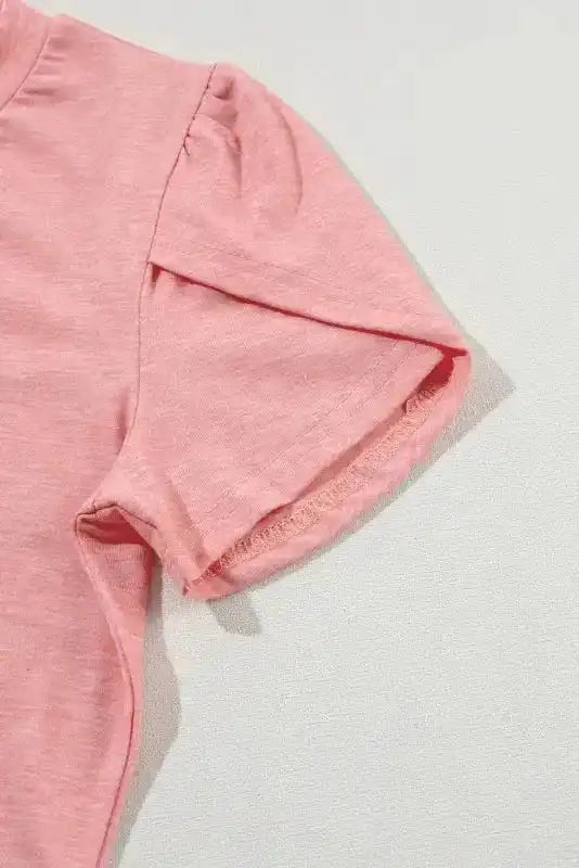 Petal Sleeve V-Neck T-Shirt - Fashionfitz