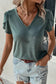 Petal sleeve v-neck t-shirt - t-shirts