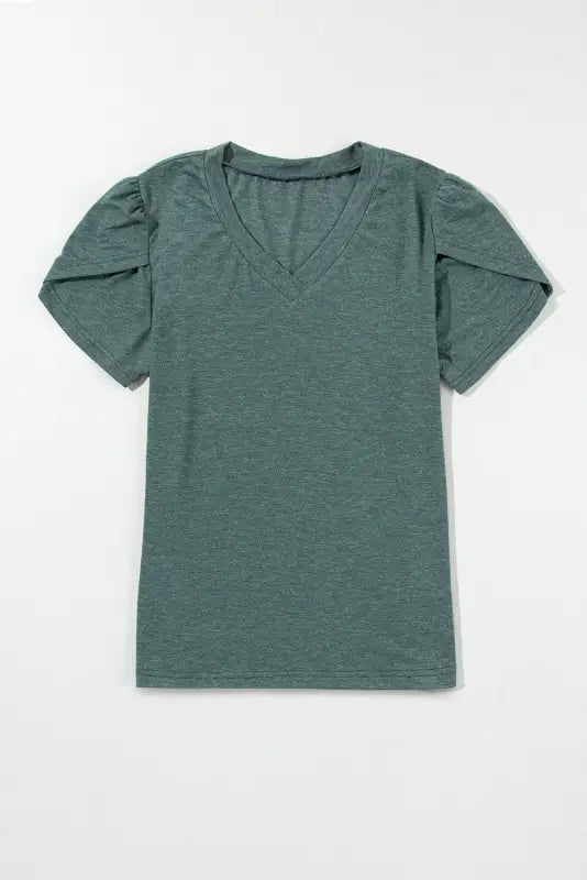 Petal sleeve v-neck t-shirt - t-shirts