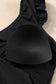 One piece bathing suit - black ruffled trim; relax relax in this elegant black bra cup