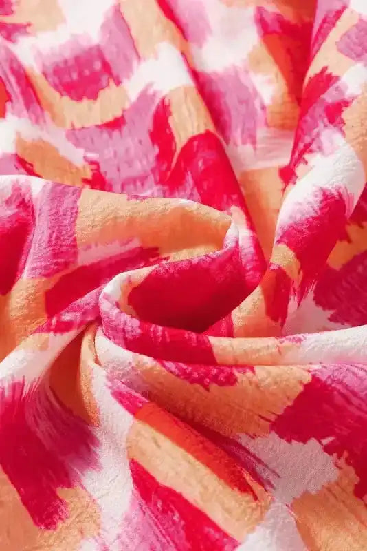 Pink Abstract Sleeveless Mini Dress - Fashionfitz