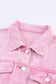 Pink acid wash button flap pocket denim jacket - jackets