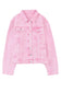 Pink acid wash button flap pocket denim jacket - jackets