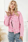 Pink acid wash button flap pocket denim jacket - jackets